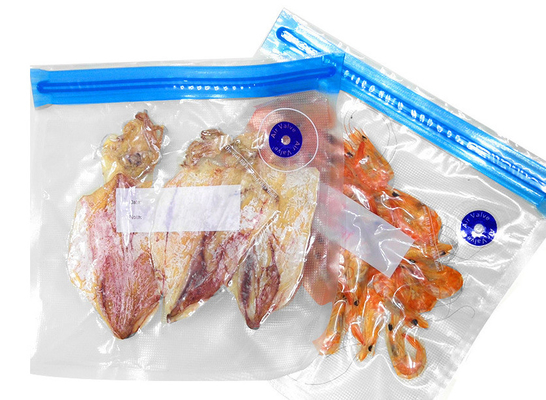 Food Vauum Storage Zip Lock Sous Vide Bags PA PE Handle Pump Bags Embossed