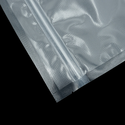 Precut Embossed Transparent Zipper Bag Vacuum Seal For Food Vac Storage