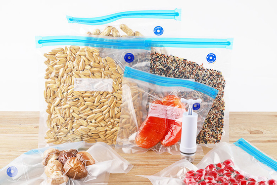 Nylon Vacuum Zipper Bags Food Packaging With Reclosable Double‑Layer Zipper