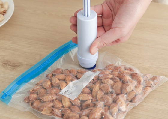 Food Vauum Storage Zip Lock Sous Vide Bags PA PE Handle Pump Bags Embossed