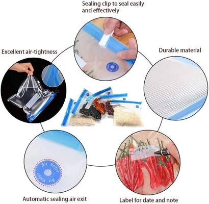SGS Vacuum Sealer Resealable Food Bags Zipper Composite Packaging Bag