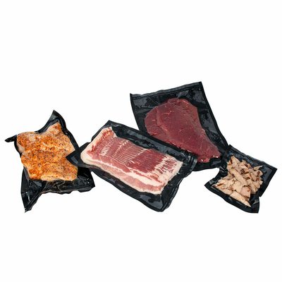 Sous Vide Embossing All Black Vacuum Seal Bags OEM Brand For Kernels Nuts