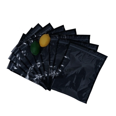 Vacuum Heat Seal Kernels Black Packaging Bag Clear Zipper Meat Pouch OEM