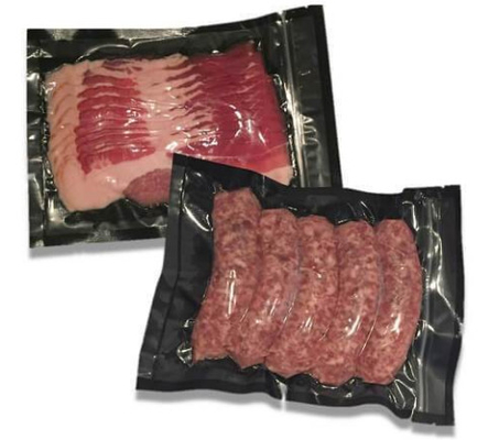 Embossing Clear / Black Vacuum Seal Bags Bpa Free Meat Vegetable Storage
