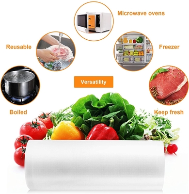 Custom Transparent Embossed Vacuum Sealer Rolls Food Grade Packaging