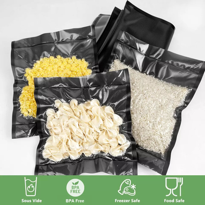 Food Grade Precut Vacuum Pack Rolls Black / Clear Ziplock Vacuum Seal Storage Rolls