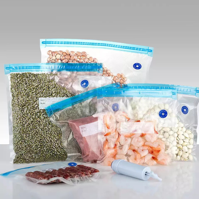Reusable Vacuum Food Storage Bags Zipper Air Valve Bag Moisture Proof