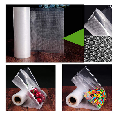 60mic - 450mic BPA Free Vacuum Seal Bags Rolls Custom Embossed Frozen Transparent