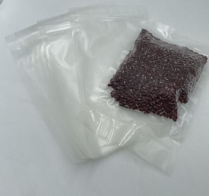 Zipper Embossed Plastic Heat Seal Food Bags Bidirectional Pattern Vacuum