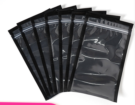 Black Clear Pre Cut Vacuum Sealer Bags Poly Material With Zipper
