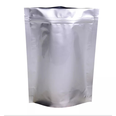 Silver Aluminium Foil Food Save Mylar Metallic Resealable Foil Zipper Lock Pouches